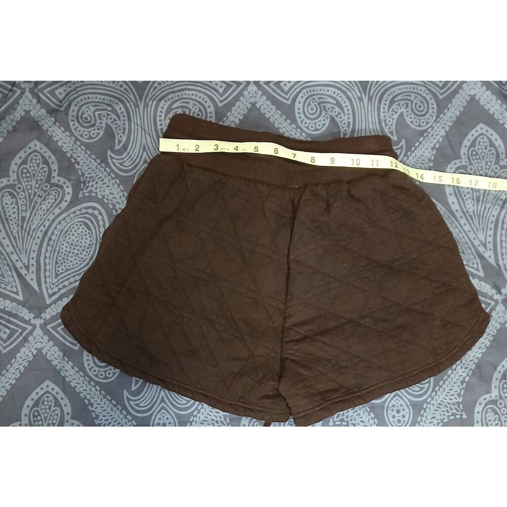 Entro womens small sweat shorts hi waist black quilted drawstring - Picture 4 of 8